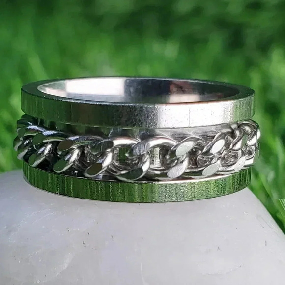 Stainless Steel Fashion Spinner Ring for Men/Women, AAAQL1017 - Picture 1 of 11